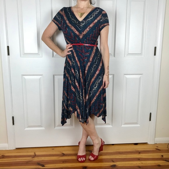 Ralph Lauren Dresses & Skirts - RALPH LAUREN print DRESS BLUE STRIPED M/L floral